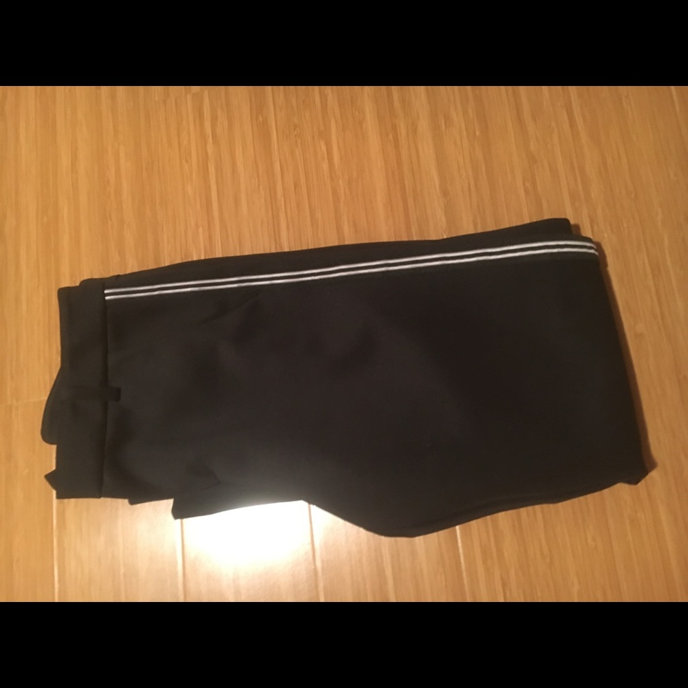 High waisted black pants with side detail